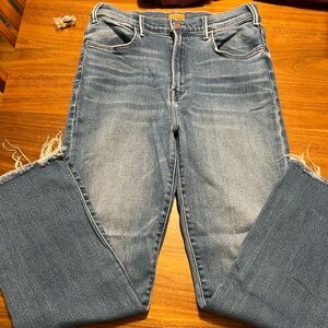 Mother denim hustler ankle fray